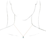 14K Gold Round Natural Blue Zircon & Natural Diamond Accented Necklace or Pendant – 1/6 CTW - Rose Gold - view 3