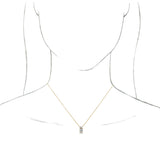 14K Gold Round Natural White Sapphire & Natural Diamond Accented Necklace or Pendant - Yellow Gold - view 4
