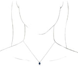 14K Gold Round Lab-Grown Alexandrite & Natural Diamond Accented Necklace or Pendant - White Gold - view 3