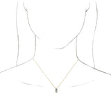 14K Gold Round Natural White Sapphire & Natural Diamond Accented Necklace or Pendant - Yellow Gold - view 3