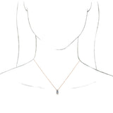 14K Gold Round Natural White Sapphire & Natural Diamond Accented Necklace or Pendant - Rose Gold - view 3
