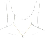 14K Gold Round Lab-Grown Alexandrite & Natural Diamond Accented Necklace or Pendant - Yellow Gold - view 3