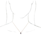 14K Gold Round Lab-Grown Alexandrite & Natural Diamond Accented Necklace or Pendant - Rose Gold - view 3