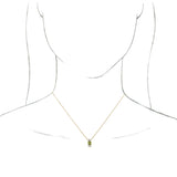 14K Gold Round Natural Peridot & Natural Diamond Accented Necklace or Pendant - Yellow Gold - view 3