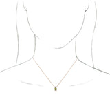 14K Gold Round Natural Peridot & Natural Diamond Accented Necklace or Pendant - Rose Gold - view 3