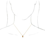 14K Gold Round Natural Citrine & Natural Diamond Accented Necklace or Pendant - Yellow Gold - view 3