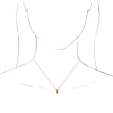 14K Gold Round Natural Citrine & Natural Diamond Accented Necklace or Pendant - Rose Gold - view 3