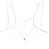 14K Gold Round Natural Blue Zircon & Natural Diamond Accented Necklace or Pendant - Yellow Gold - view 3