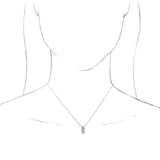 Platinum Round Natural Pink Morganite & Natural Diamond Accented Necklace or Pendant - view 3