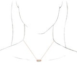 14K Gold Oval Natural Ethiopian Opal & Natural Pink Sapphire Vintage-Inspired Necklace – 7x5mm - Rose Gold - view 3
