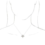 Platinum Oval Natural Ethiopian Opal & Natural Diamond Star Necklace or Pendant - view 3