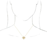 14K Gold Oval Natural Ethiopian Opal & Natural Diamond Star Necklace or Pendant - Yellow Gold - view 3