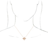 14K Gold Oval Natural Ethiopian Opal & Natural Diamond Star Necklace or Pendant - Rose Gold - view 3