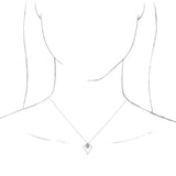 14K Gold Round Natural White Opal Cabochon Pyramid Necklace or Pendant - White Gold - view 2