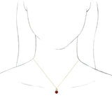 14K Gold Round Lab-Grown Ruby & Natural Diamond Accented Floral Necklace or Pendant - Yellow Gold - view 3