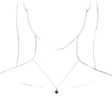 14K Gold Round Lab-Grown Ruby & Natural Diamond Accented Floral Necklace or Pendant - White Gold - view 3