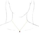 14K Gold Round Natural Amethyst & Natural Diamond Accented Necklace or Pendant – 1/6 CTW - Yellow Gold - view 3
