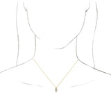14K Gold Round Natural White Sapphire & Natural Diamond Accented Necklace or Pendant – 1/6 CTW - Yellow Gold - view 3