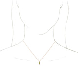 14K Gold Round Natural Peridot & Natural Diamond Accented Necklace or Pendant – 1/6 CTW - Rose Gold - view 3