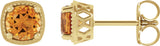 14K Gold Natural Citrine Round 4-Prong Earrings - Yellow Gold