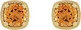 14K Gold Natural Citrine Round 4-Prong Earrings - Yellow Gold - view 2