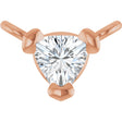 14K Gold Trillion Natural Diamond Solitaire Necklace - Rose Gold