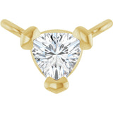 14K Gold Trillion Natural Diamond Solitaire Necklace - Yellow Gold