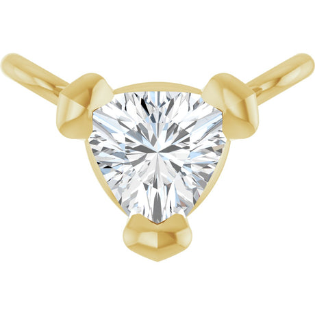 14K Gold Trillion Natural Diamond Solitaire Necklace - Yellow Gold