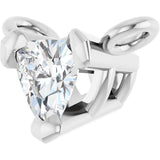14K Gold Trillion Lab-Grown Diamond Solitaire Necklace - White Gold - view 2