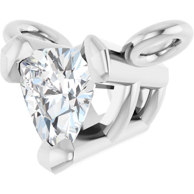 Platinum Trillion Natural Diamond Solitaire Necklace - view 2