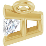 14K Gold Trillion Lab-Grown Diamond Solitaire Necklace - Yellow Gold - view 3