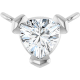 14K Gold Trillion Lab-Grown Diamond Solitaire Necklace - White Gold