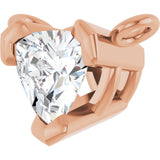 14K Gold Trillion Lab-Grown Diamond Solitaire Necklace - Rose Gold - view 2