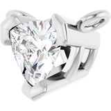 14K Gold Trillion Lab-Grown Diamond Solitaire Necklace - White Gold - view 2