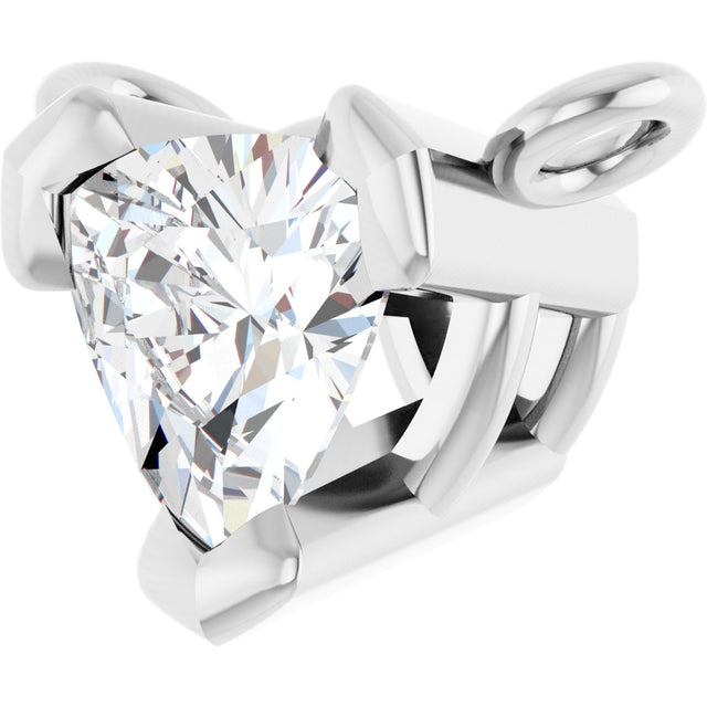 Platinum Trillion Lab-Grown Diamond Solitaire Necklace - view 2