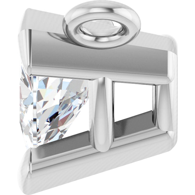 Platinum Trillion Lab-Grown Diamond Solitaire Necklace - view 3