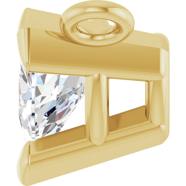14K Gold Trillion Lab-Grown Diamond Solitaire Necklace - Yellow Gold - view 3