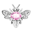 Platinum Oval Natural Pink Sapphire Bee Necklace