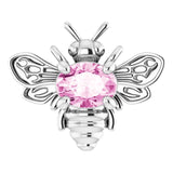Platinum Oval Natural Pink Sapphire Bee Necklace