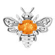 Platinum Oval Natural Spessartite Garnet Bee Necklace