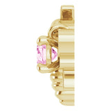 14K Gold Oval Natural Pink Sapphire Bee Necklace - Yellow Gold - view 3