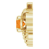 14K Gold Oval Natural Orange Garnet Bee Necklace - Yellow Gold - view 3