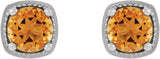 Platinum Natural Citrine Round 4-Prong Earrings - view 2