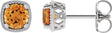 Platinum Natural Citrine Round 4-Prong Earrings