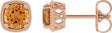 14K Gold Natural Citrine Round 4-Prong Earrings - Rose Gold