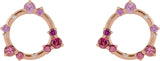 14K Gold Round Natural Diamond Circle Earrings II - Rose Gold - view 2
