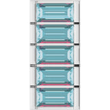 Platinum Straight Baguette Natural Sky Blue Topaz Channel-Set Bar Necklace or Slide Pendant