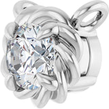 14K Gold Round Lab-Grown Diamond Claw-Prong Rope Necklace - White Gold - view 5
