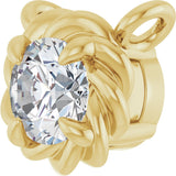 14K Gold Round Lab-Grown Diamond Claw-Prong Rope Necklace - Yellow Gold - view 5