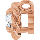 14K Gold Round Lab-Grown Diamond Claw-Prong Rope Necklace - Rose Gold - view 6